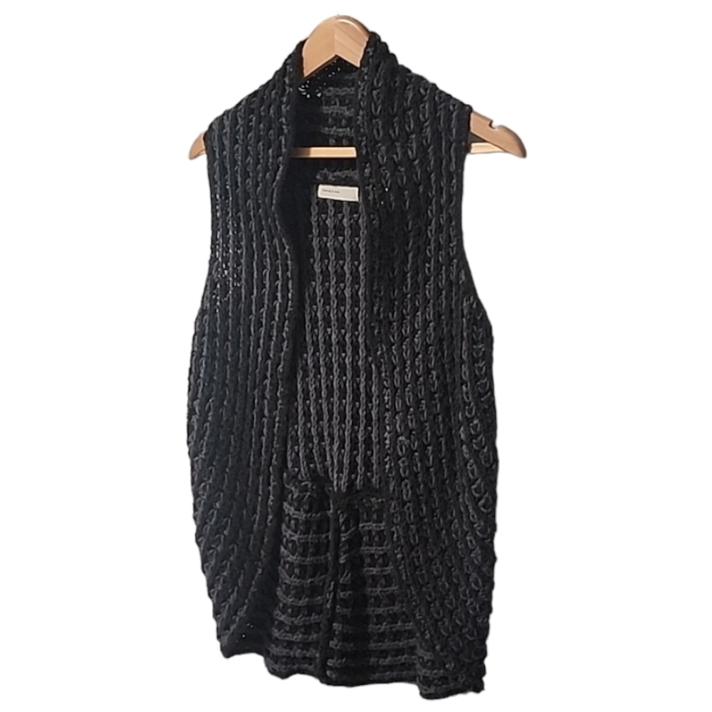 SLEEPING ON SNOW ANTHROPOLOGIE Cocoon Wool Sweater Vest S M Crochet Cardigan - Picture 9 of 16